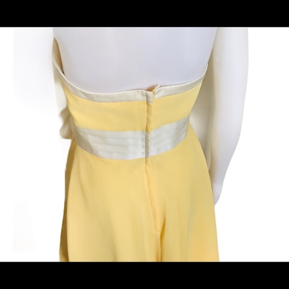 ALFRED ANGELO Rockabilly Halter Neck Cocktail Dress With Bow Corsage Yellow 10 - Picture 7 of 10
